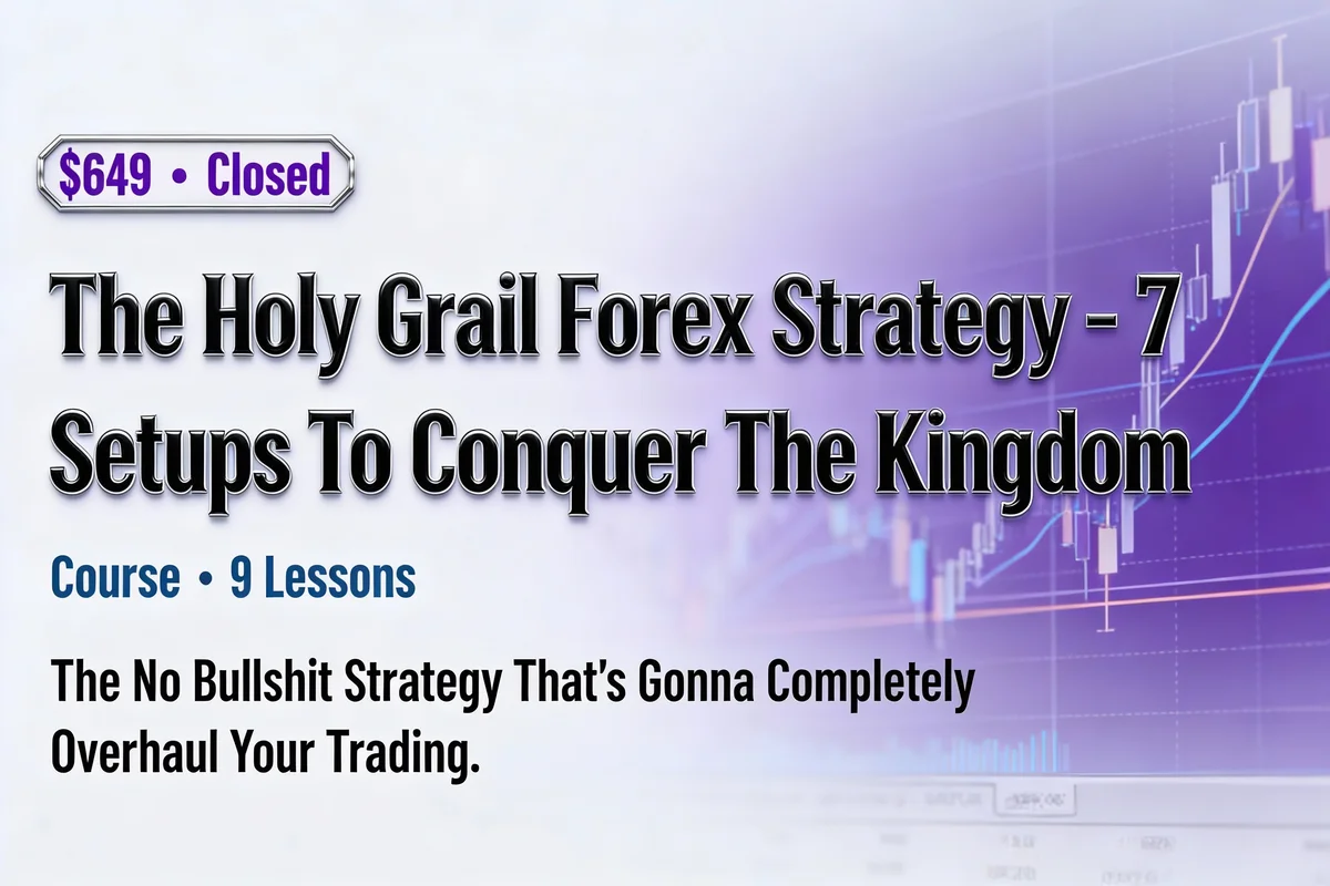 1 Minute Master Forex Strategy course cover with trading setups and charts