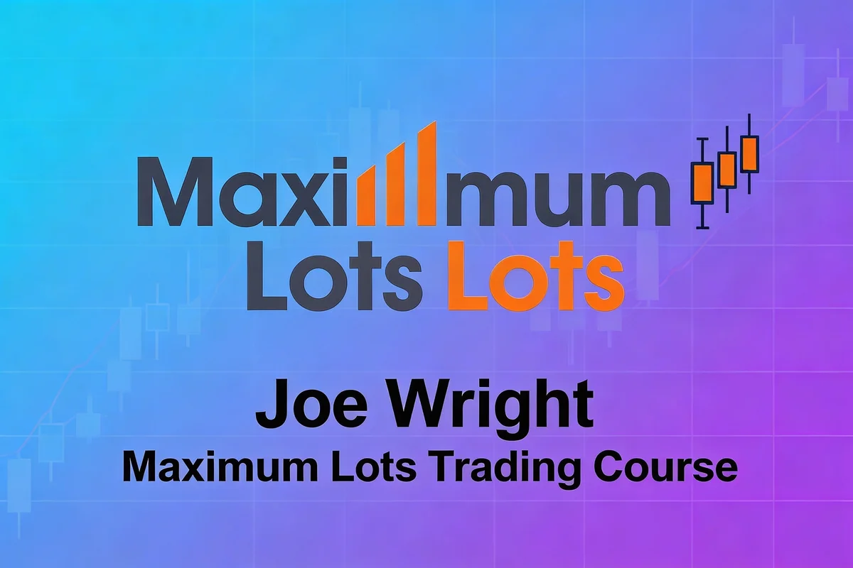 Maximum Lots Trading Course by Joe Wright showing trading charts and expert strategies