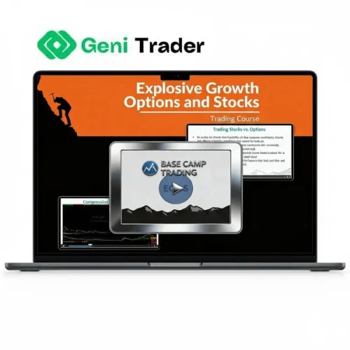 Base Camp Trading Explosive Growth Options & Stocks course cover with trading charts