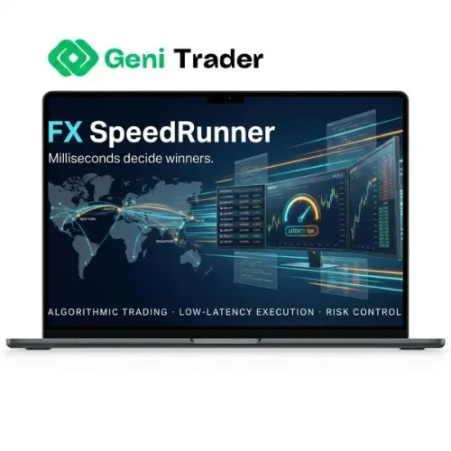 FX SpeedRunner Course graphic showcasing trading strategies and success.